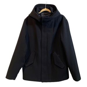 UNIQLO Wool Blend Black Coat Size Large